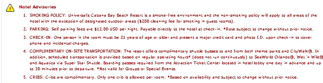 4. Hotel Advisories
