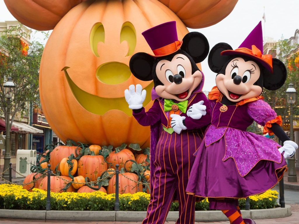 Disneyland Halloween - Mickey Mouse and Minnie Mouse